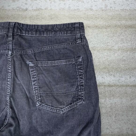 Eddie Bauer Corduroy Pants Dark Grey Regular Straight Leg Fit Flat Front - Picture 3 of 4